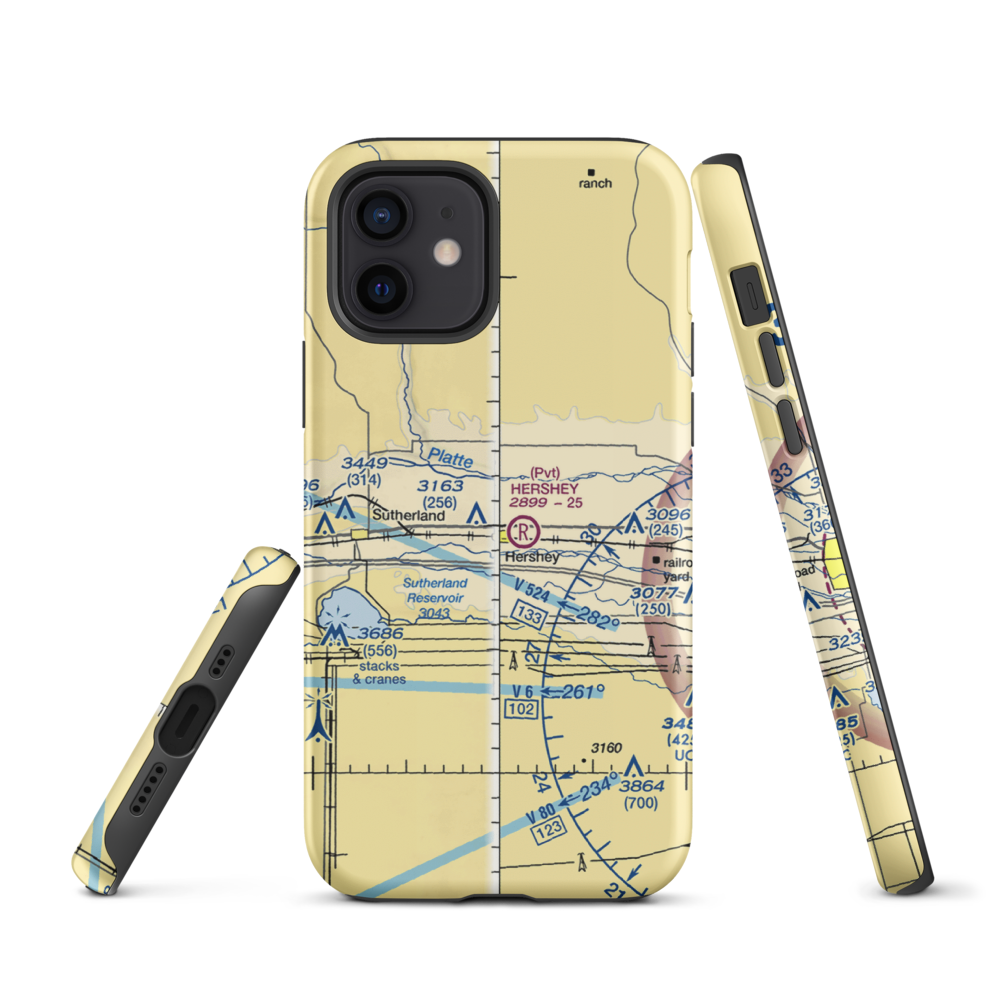 George Airport (89NE) VFR Sectional  Tough iPhone Case iPhone 12 model shown