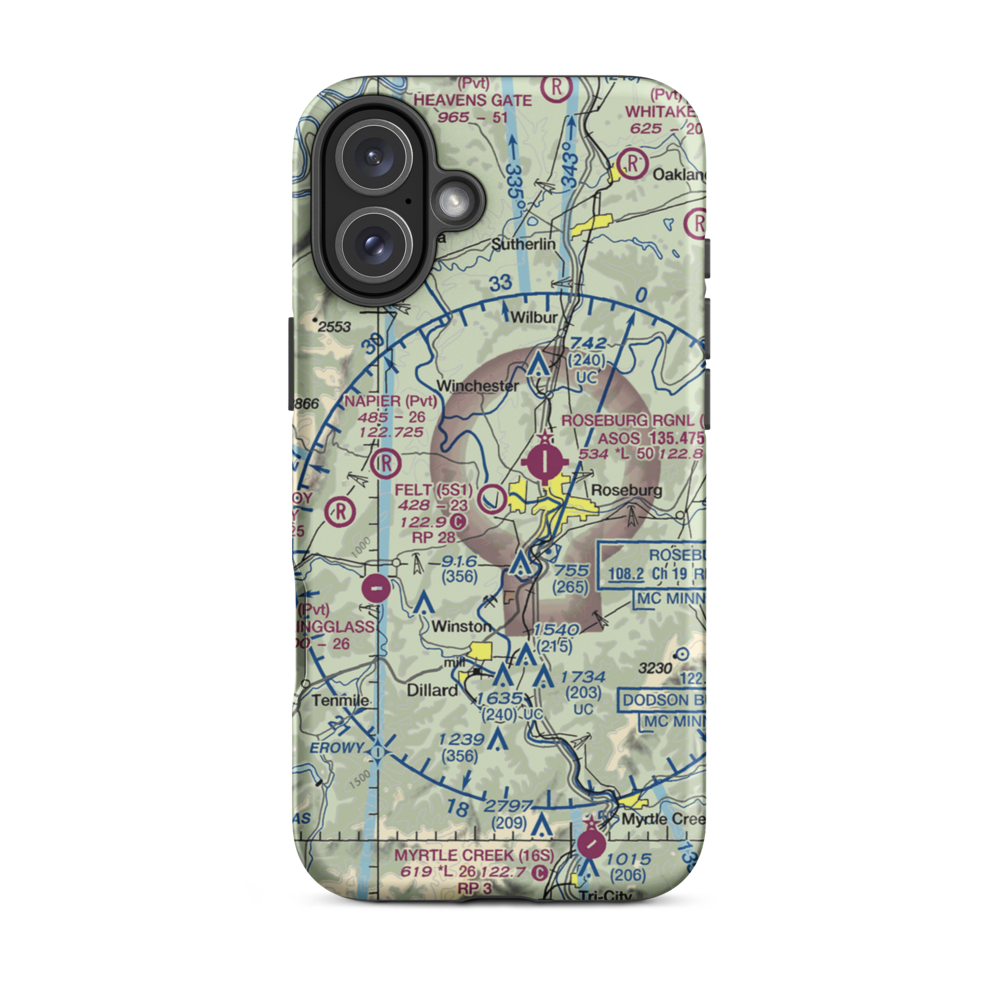 George Felt Airport (5S1) VFR Sectional  Tough iPhone Case iPhone 16 Plus model shown