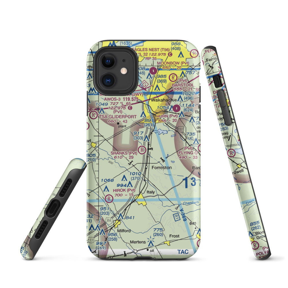 George P Shanks Airport (54TA) VFR Sectional  Tough iPhone Case iPhone 11 model shown