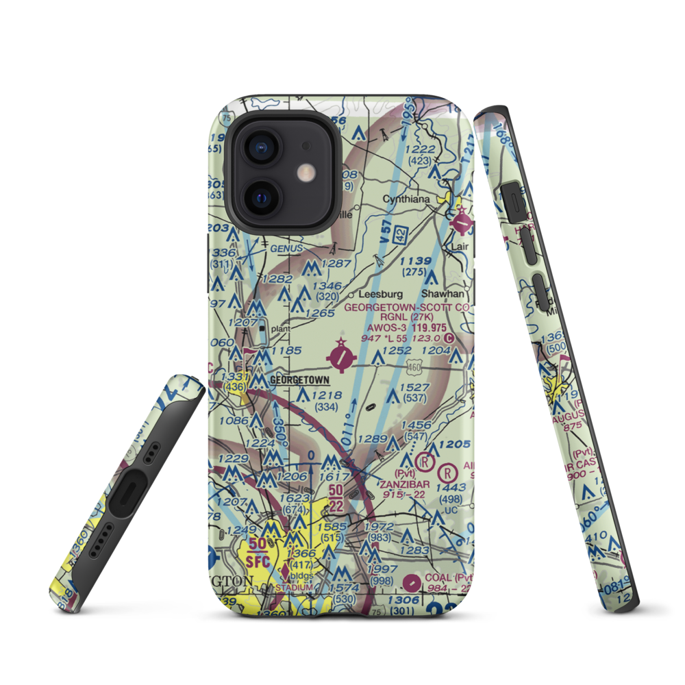 Georgetown-Scott County Regional Airport (27K) VFR Sectional  Tough iPhone Case iPhone 12 model shown