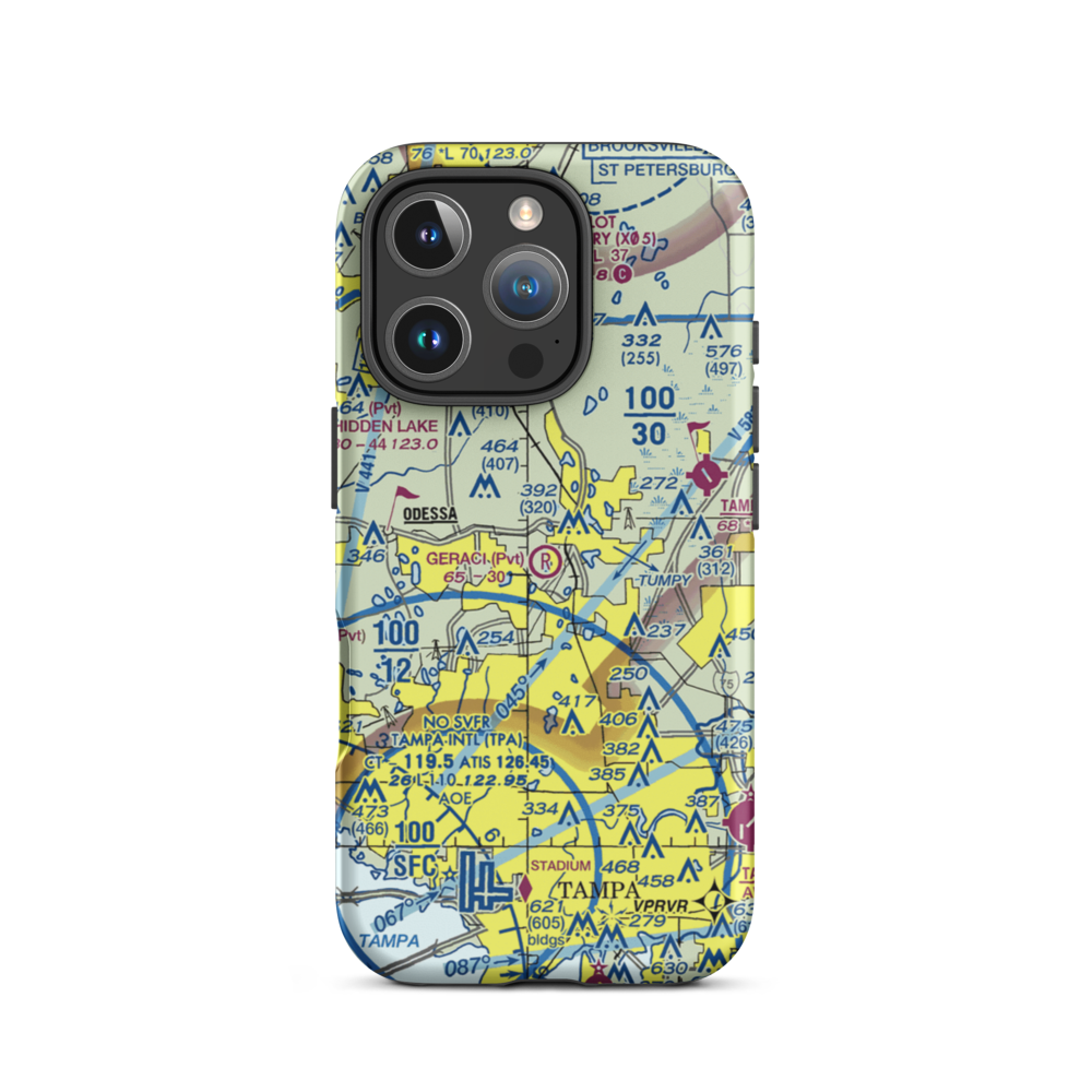 Geraci Airpark (FL35) VFR Sectional  Tough iPhone Case iPhone 16 Pro model shown