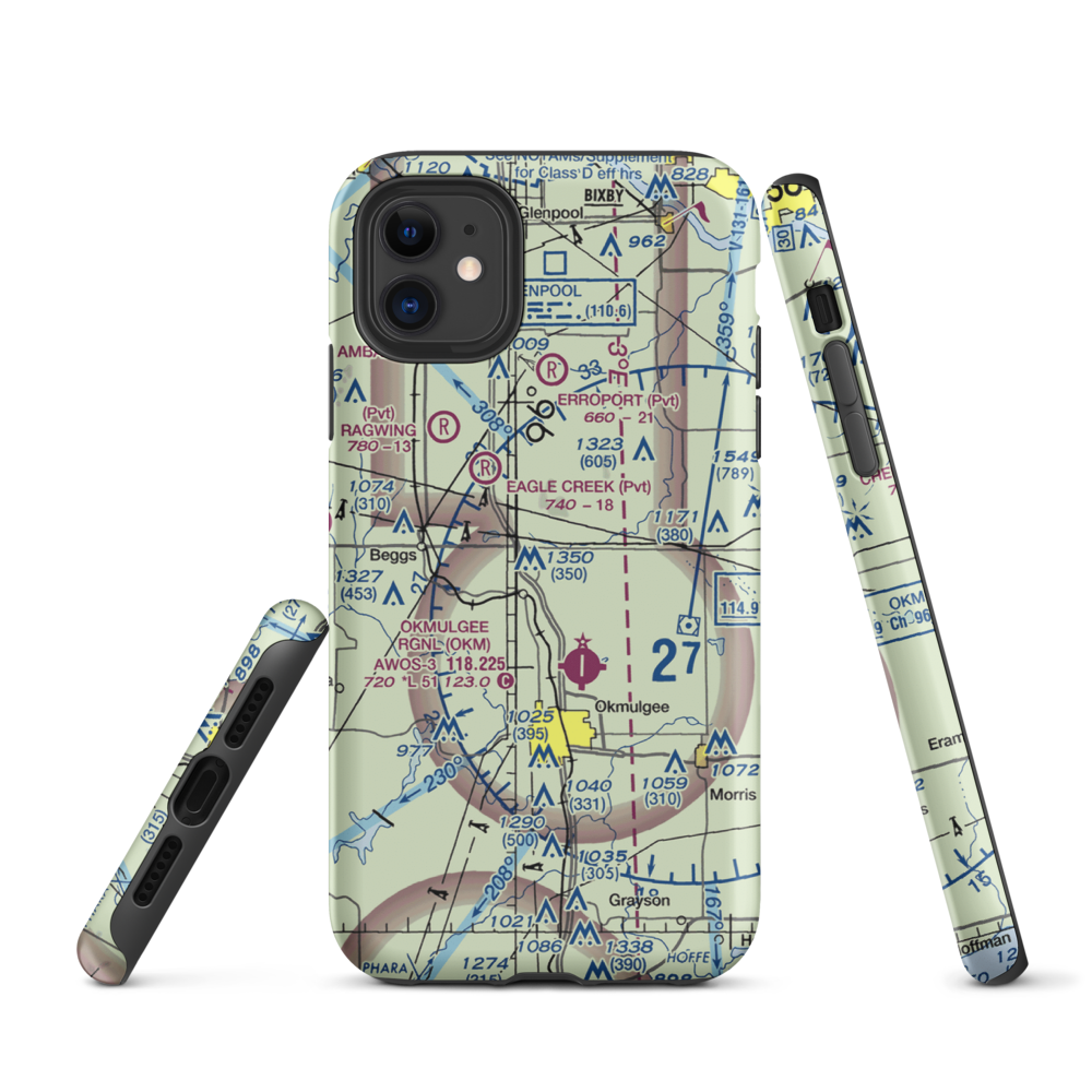 Gerhart Airport (19OK) VFR Sectional  Tough iPhone Case iPhone 11 model shown