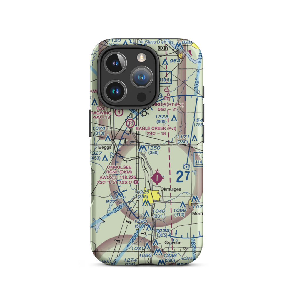 Gerhart Airport (19OK) VFR Sectional  Tough iPhone Case iPhone 16 Pro model shown