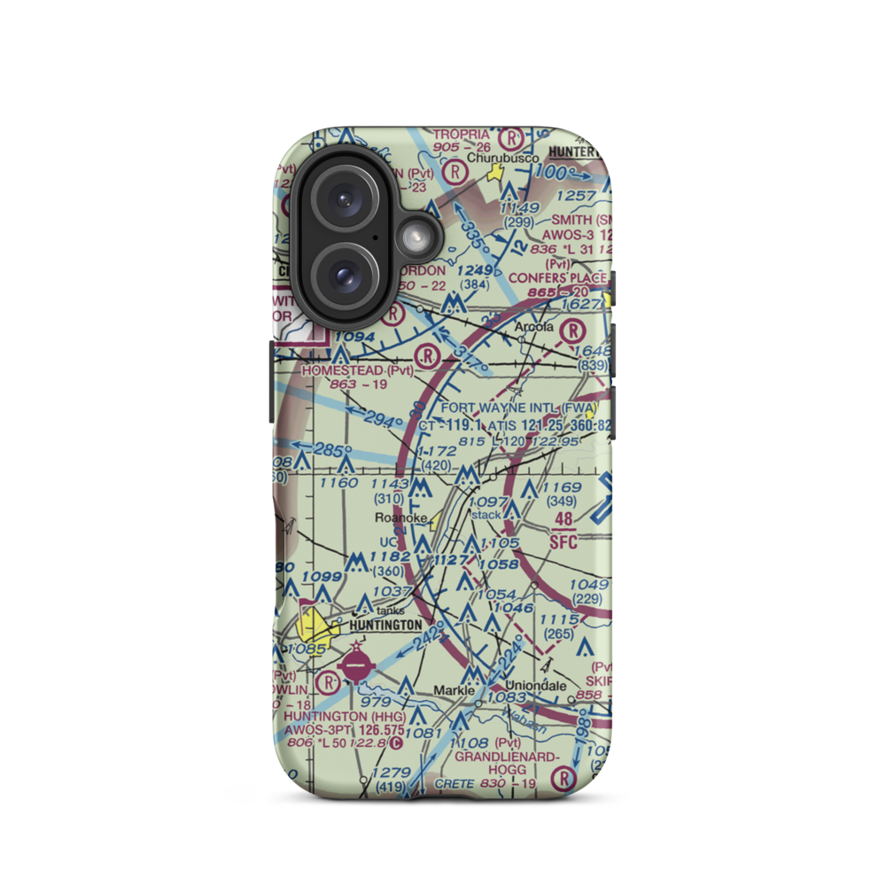 Gerig's Field (2IN2) VFR Sectional  Tough iPhone Case iPhone 16 model shown