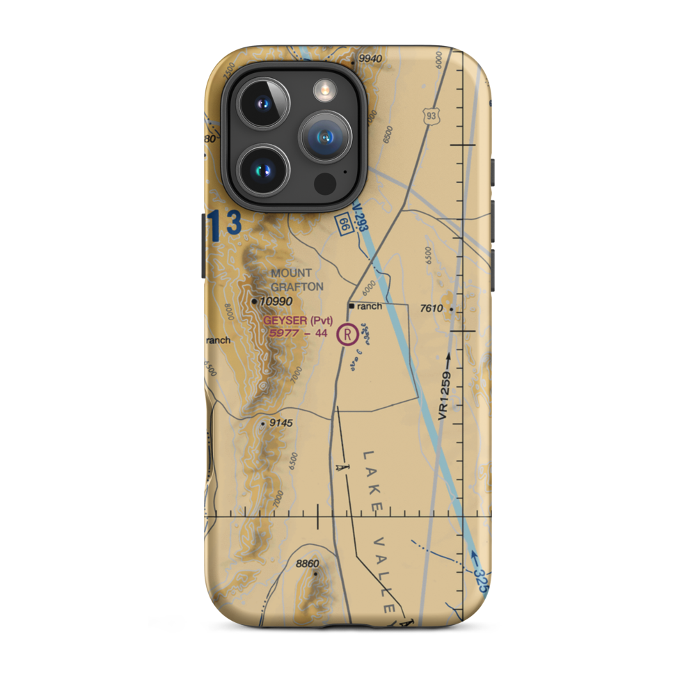 Geyser Ranch Airport (7NV8) VFR Sectional  Tough iPhone Case iPhone 16 Pro Max model shown