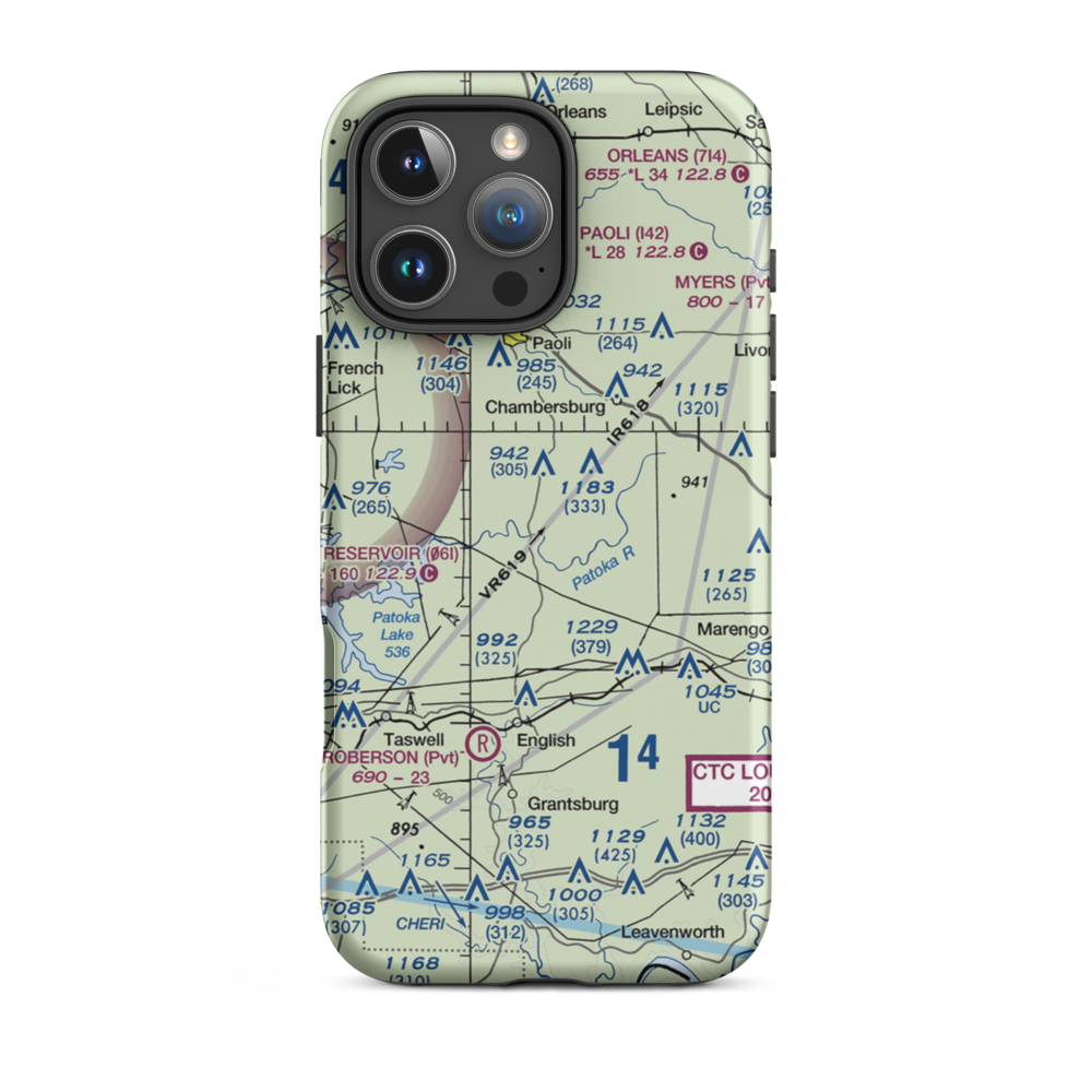 Gibbons Field (09II) VFR Sectional  Tough iPhone Case iPhone 16 Pro Max model shown