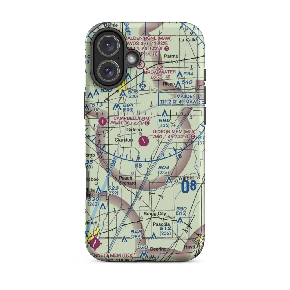 Gideon Memorial Airport (M85) VFR Sectional  Tough iPhone Case iPhone 16 Plus model shown