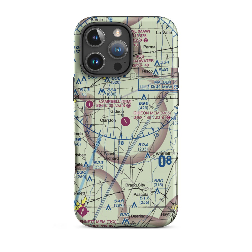 Gideon Memorial Airport (M85) VFR Sectional  Tough iPhone Case iPhone 16 Pro Max model shown