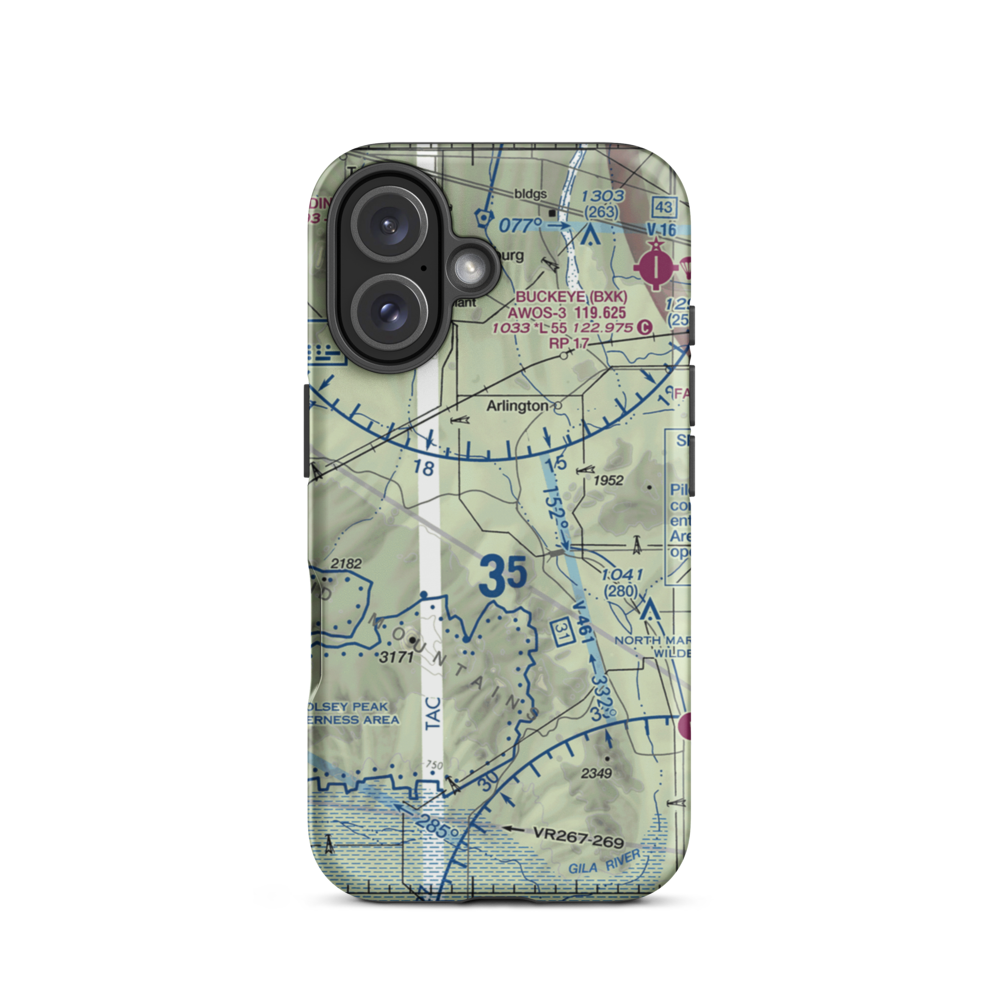 Gila Compressor Station Airport (30AZ) VFR Sectional  Tough iPhone Case iPhone 16 model shown