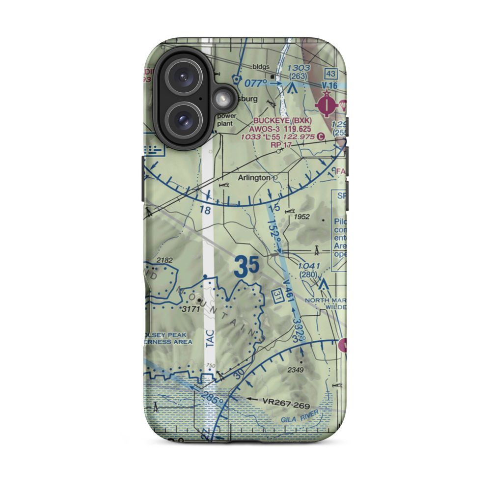 Gila Compressor Station Airport (30AZ) VFR Sectional  Tough iPhone Case iPhone 16 Plus model shown
