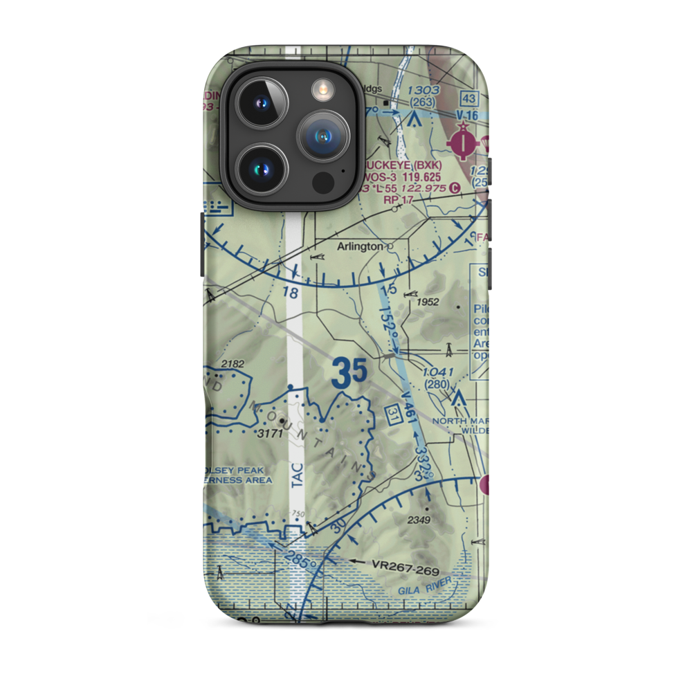 Gila Compressor Station Airport (30AZ) VFR Sectional  Tough iPhone Case iPhone 16 Pro Max model shown