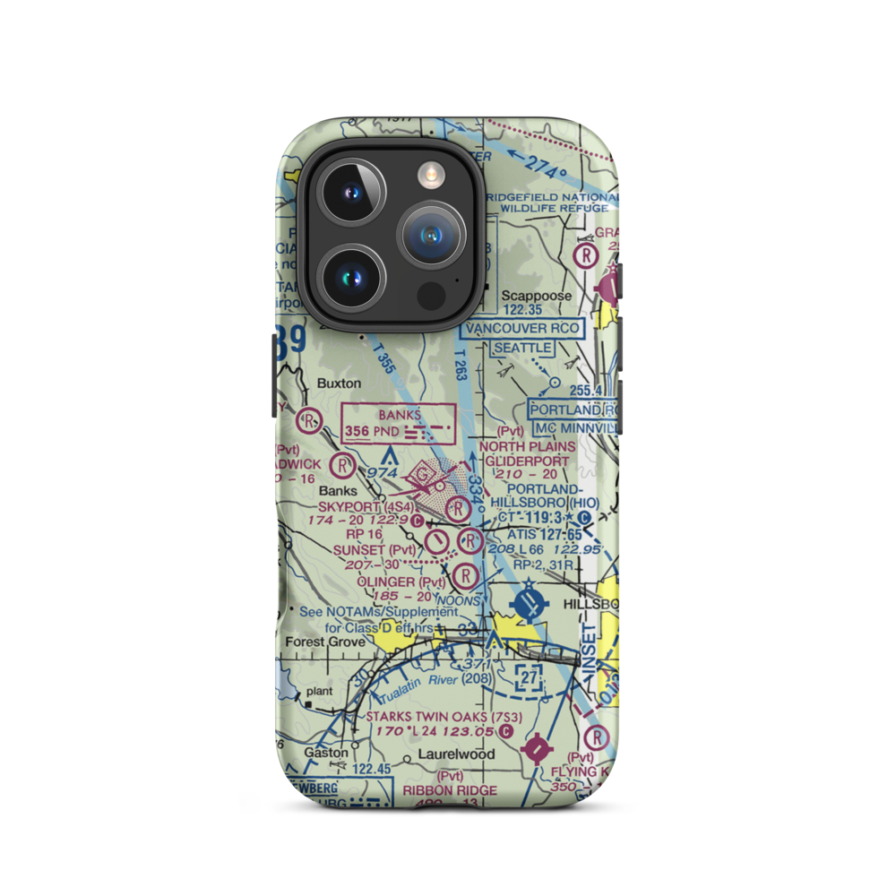 Gilbert Airport (OG63) VFR Sectional  Tough iPhone Case iPhone 16 Pro model shown