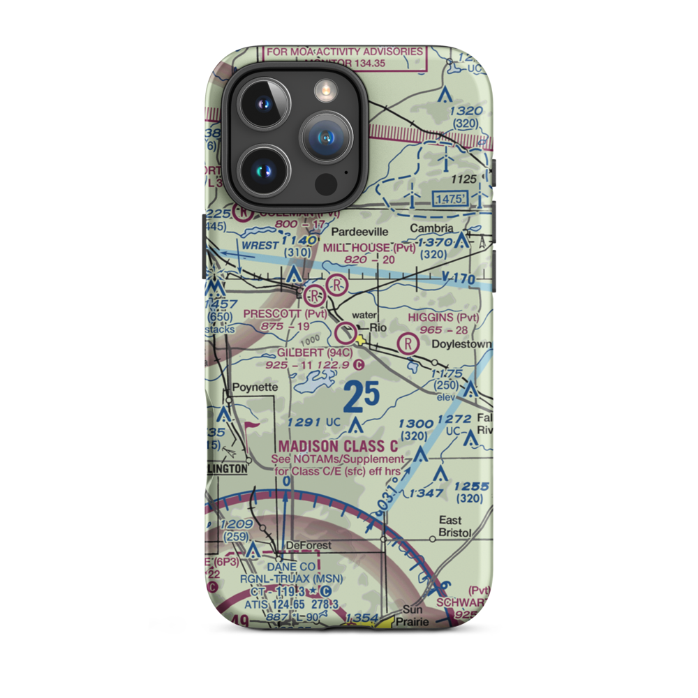 Gilbert Field (94C) VFR Sectional  Tough iPhone Case iPhone 16 Pro Max model shown