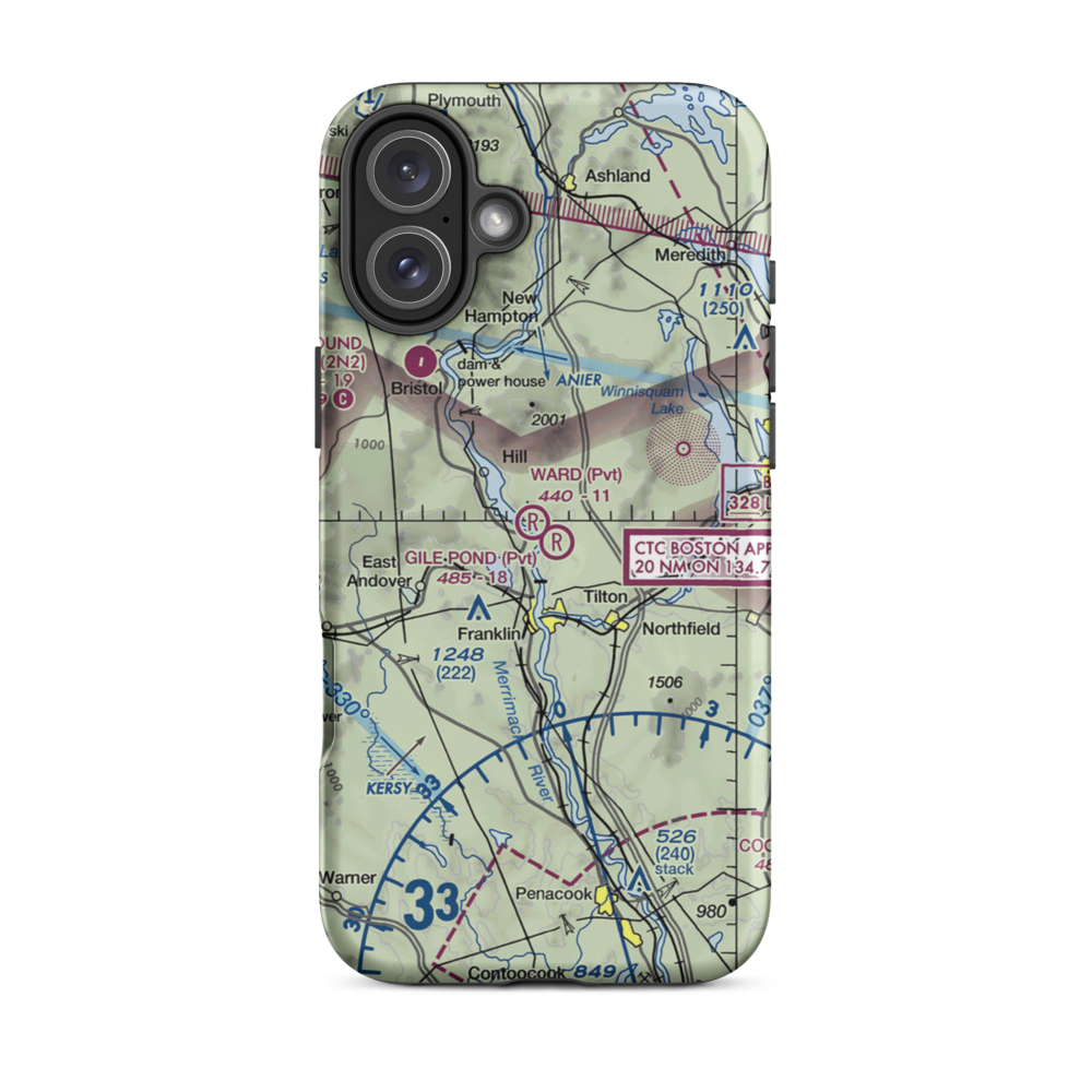 Gile Pond Airport (12NH) VFR Sectional  Tough iPhone Case iPhone 16 Plus model shown