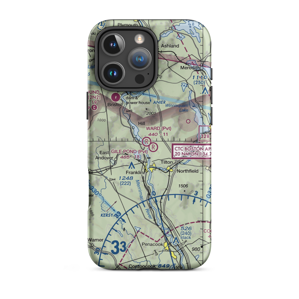 Gile Pond Airport (12NH) VFR Sectional  Tough iPhone Case iPhone 16 Pro Max model shown