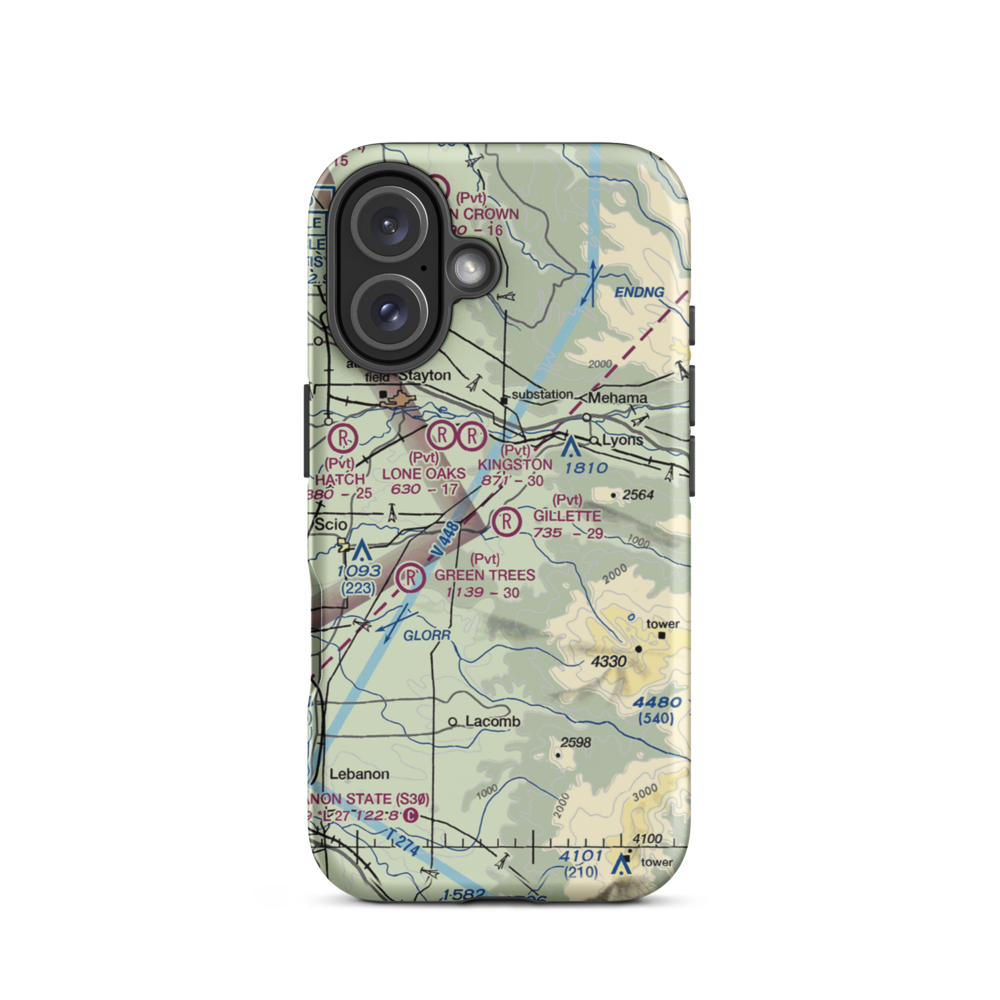 Gillette Field (OR51) VFR Sectional  Tough iPhone Case iPhone 16 model shown