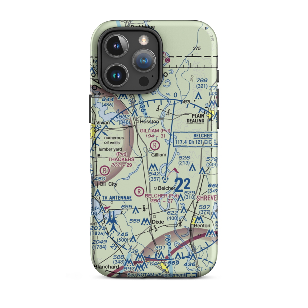 Gilliam Airport (LA54) VFR Sectional  Tough iPhone Case iPhone 16 Pro Max model shown