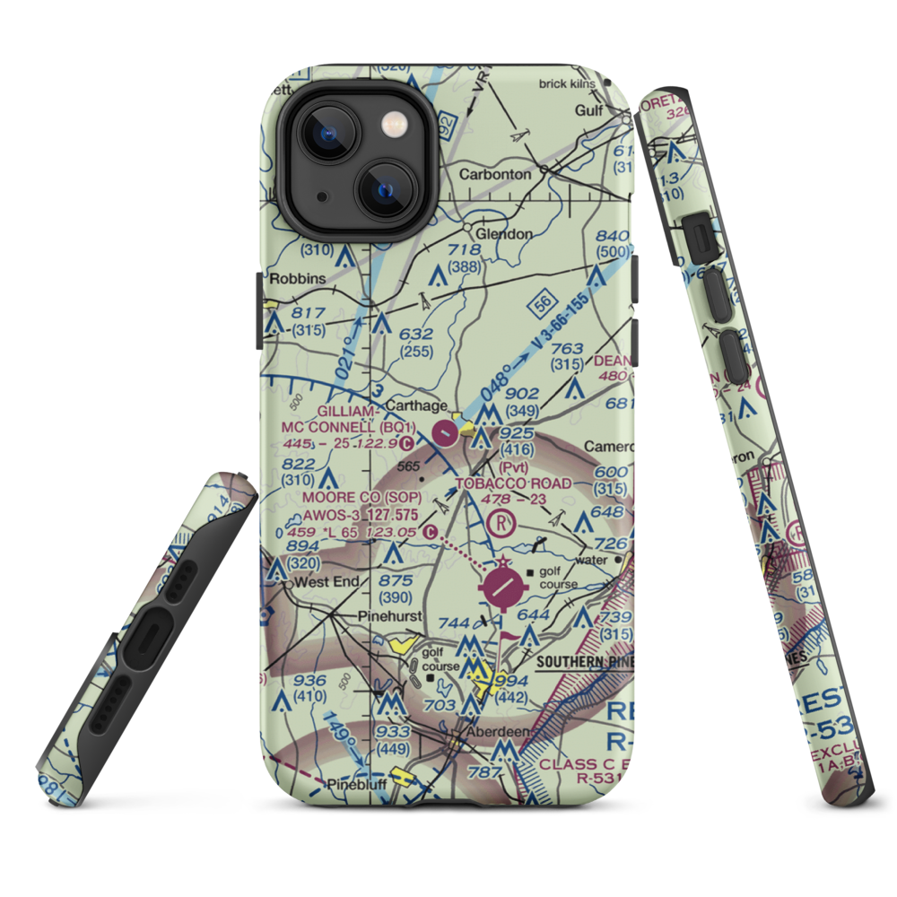 Gilliam-Mc Connell Airfield (BQ1) VFR Sectional  Tough iPhone Case iPhone 14 Plus model shown
