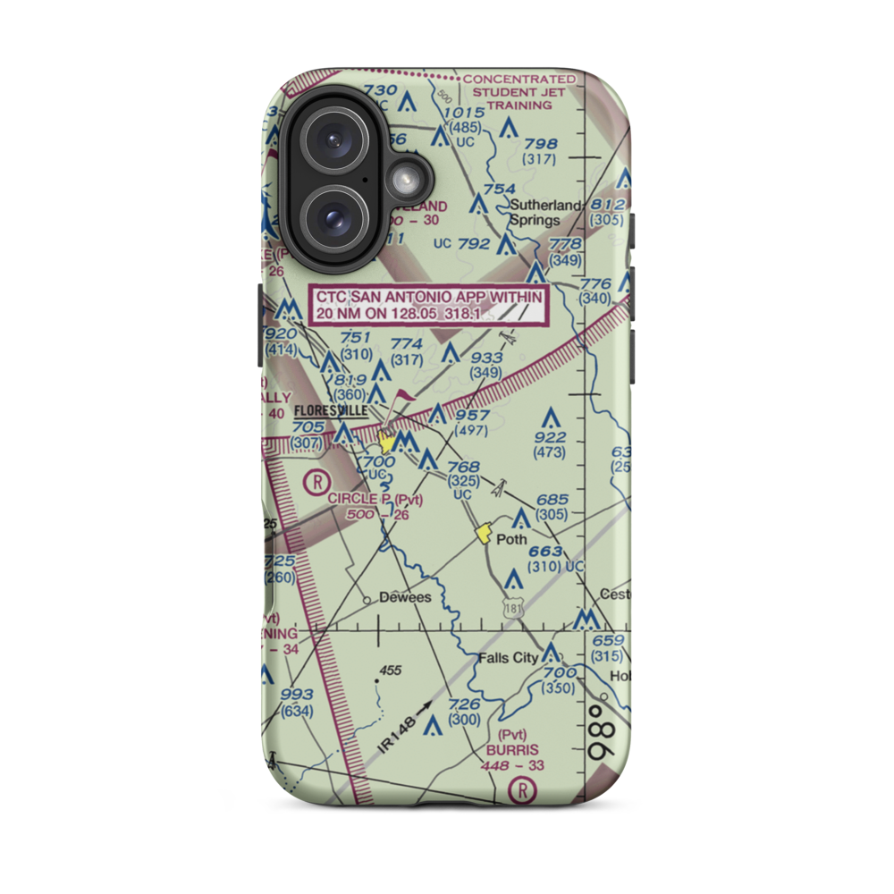 Gillingham Airport (8TE0) VFR Sectional  Tough iPhone Case iPhone 16 Plus model shown