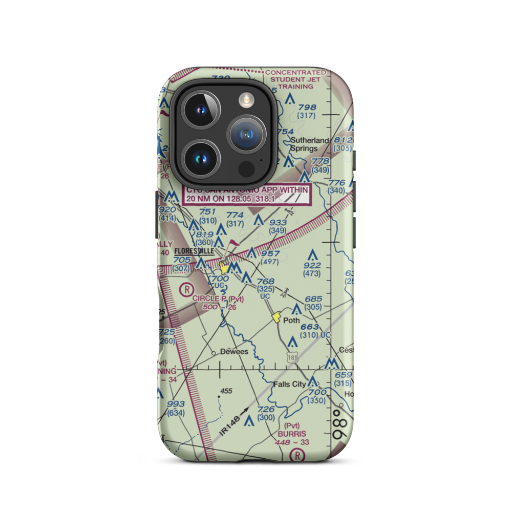 Gillingham Airport (8TE0) VFR Sectional  Tough iPhone Case iPhone 16 Pro model shown