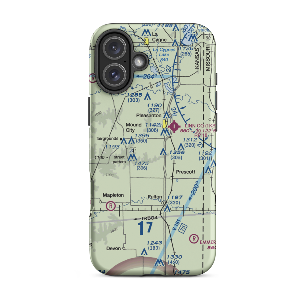 Gilmore Airport (57K) VFR Sectional  Tough iPhone Case iPhone 16 Plus model shown