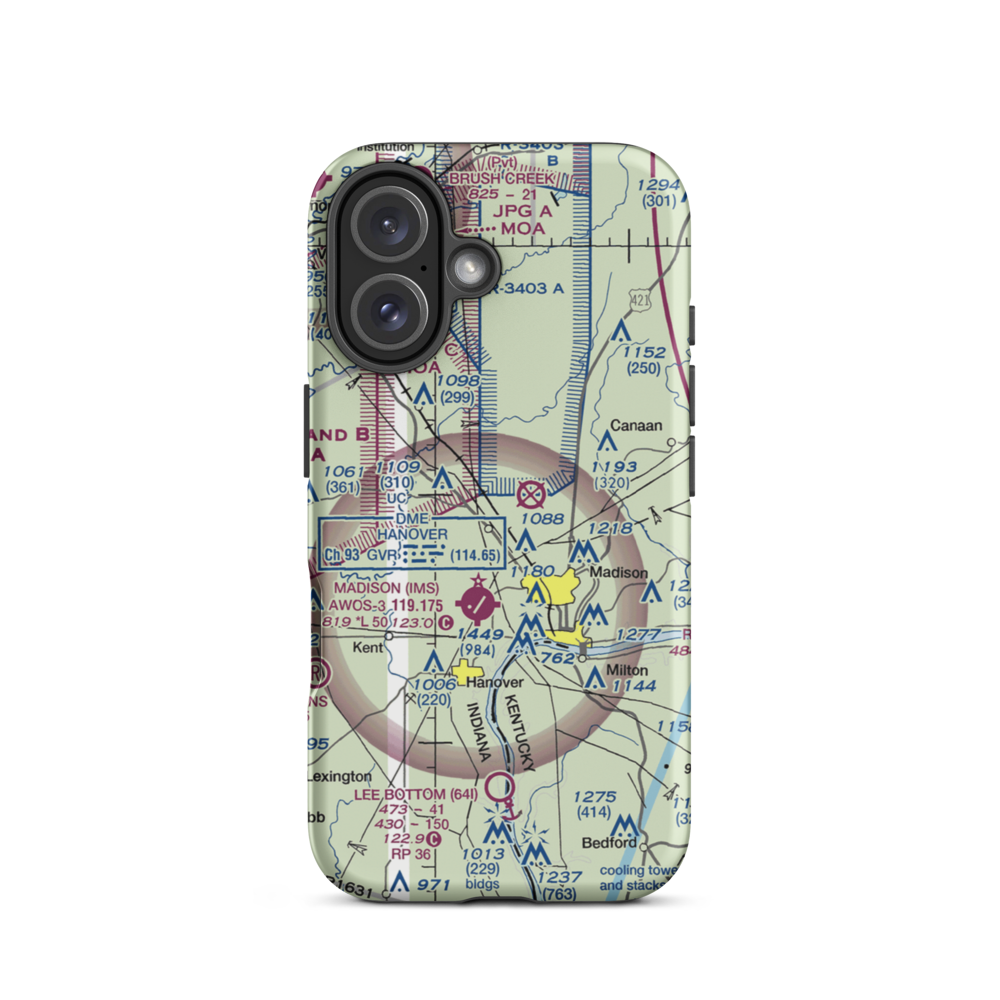 Giltner Airport (II54) VFR Sectional  Tough iPhone Case iPhone 16 model shown