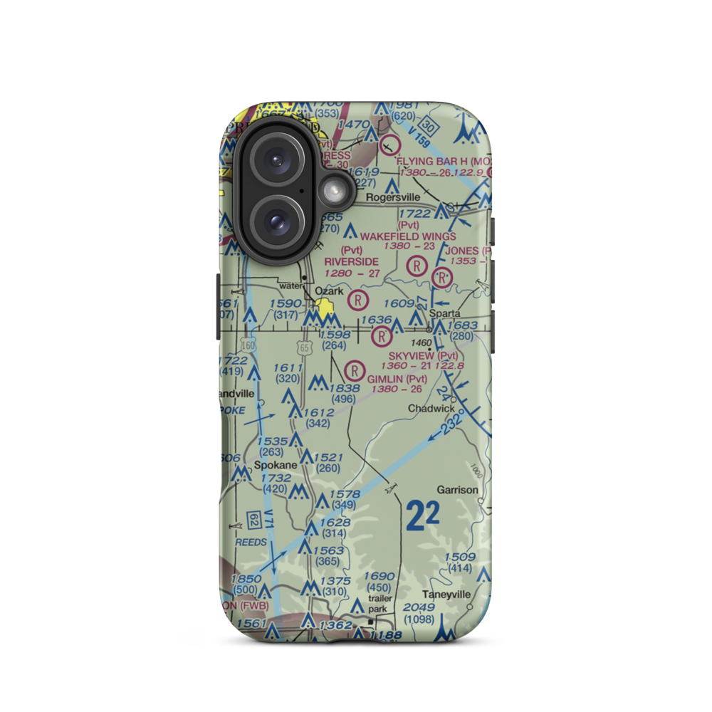 Gimlin Airport (18MO) VFR Sectional  Tough iPhone Case iPhone 16 model shown