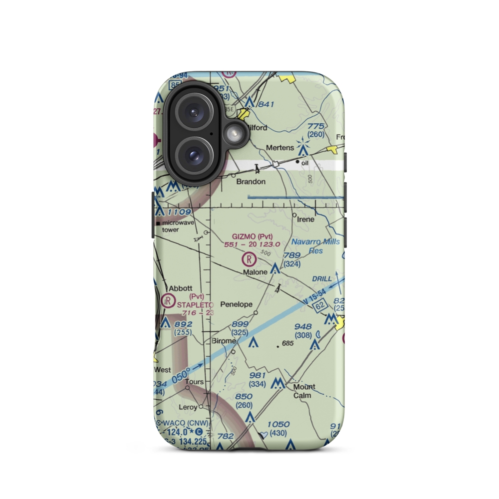 Gizmo Field (XS55) VFR Sectional  Tough iPhone Case iPhone 16 model shown