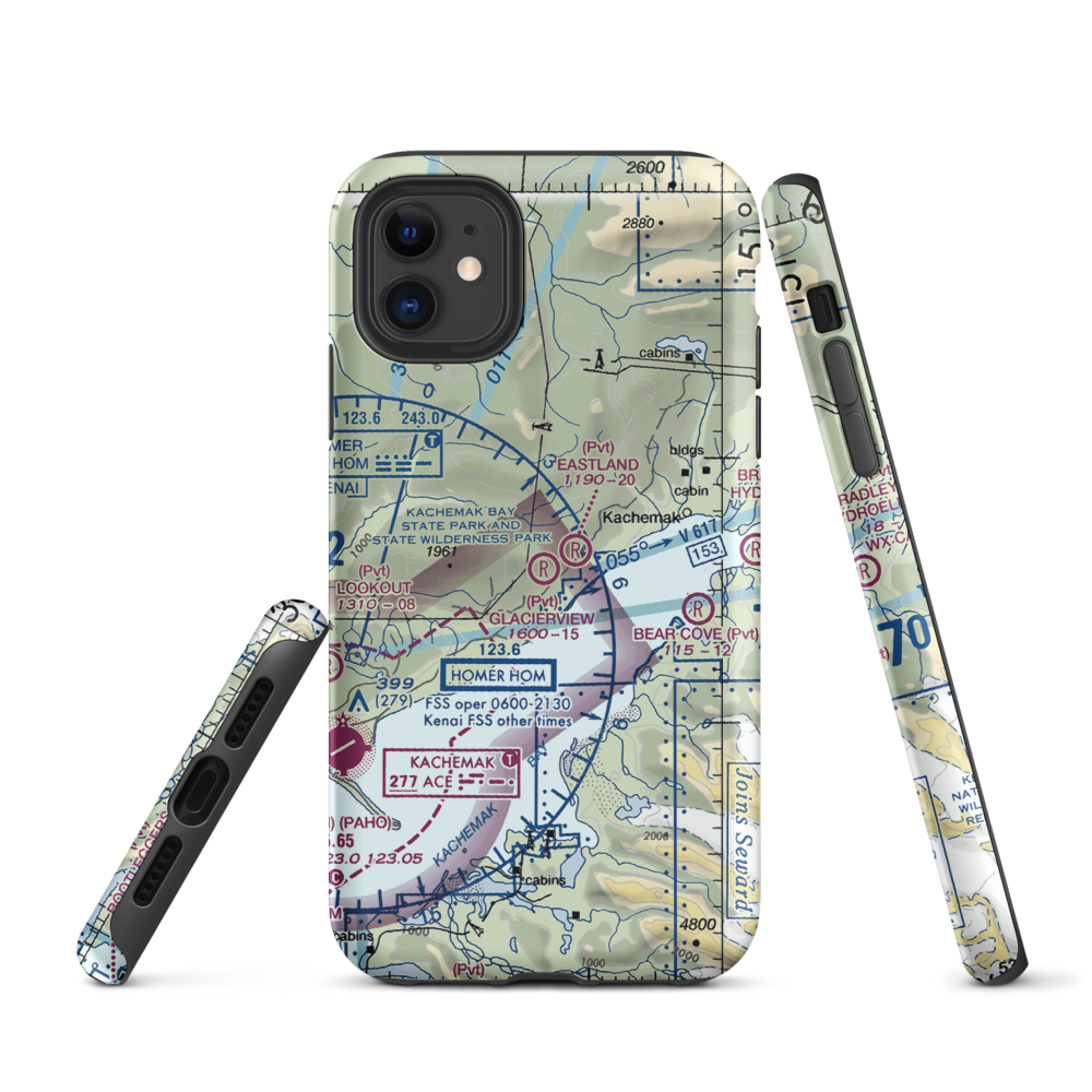 Glacierview Strip (AK17) VFR Sectional  Tough iPhone Case iPhone 11 model shown