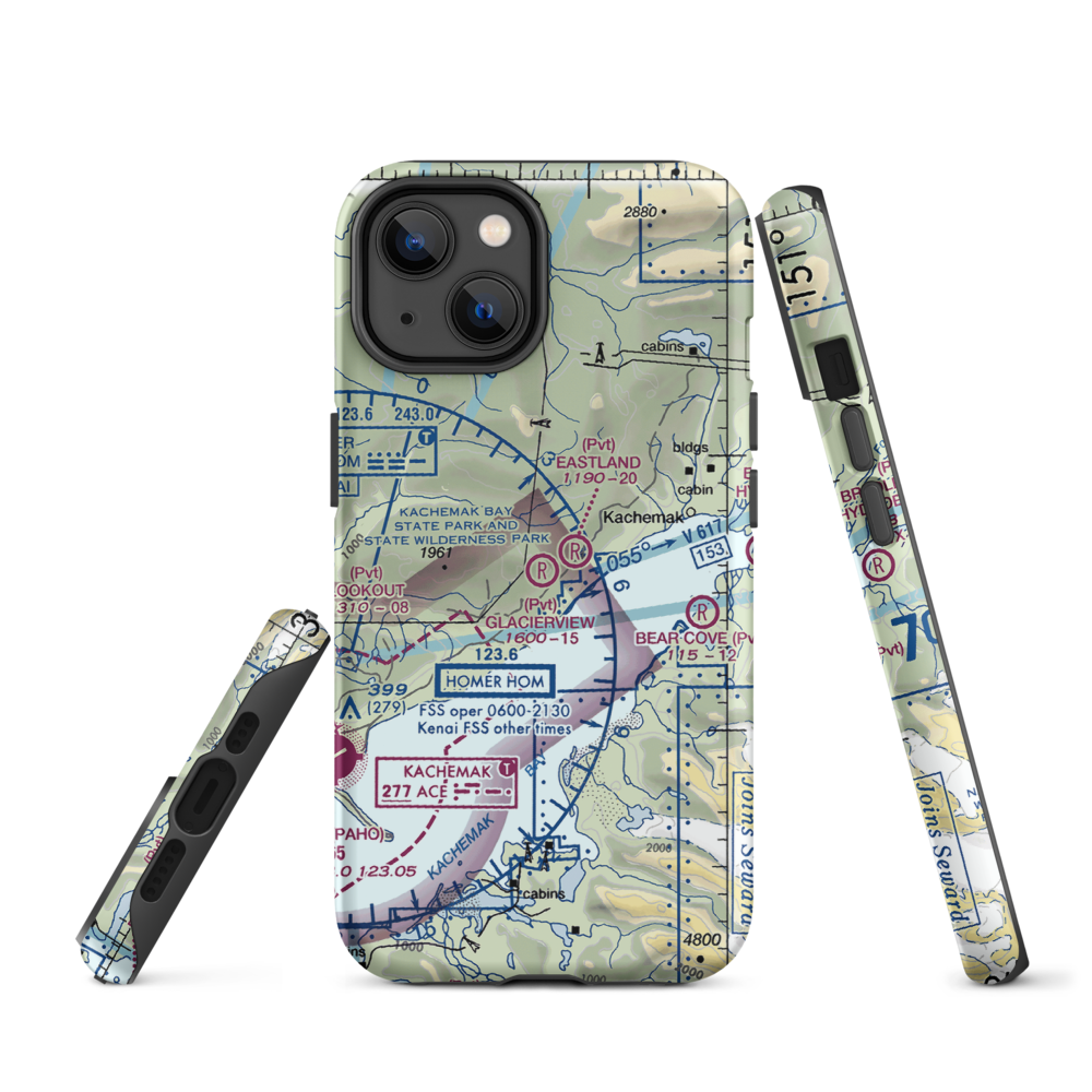 Glacierview Strip (AK17) VFR Sectional  Tough iPhone Case iPhone 14 model shown