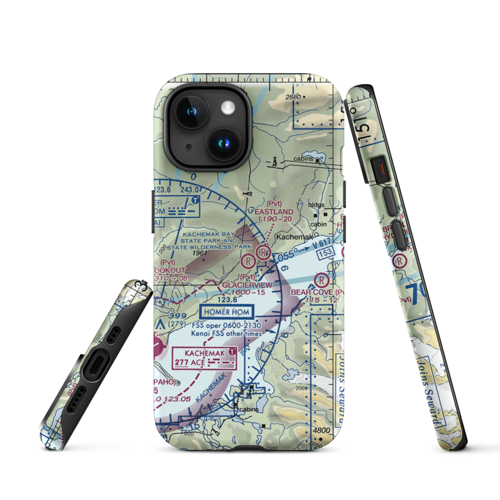 Glacierview Strip (AK17) VFR Sectional  Tough iPhone Case iPhone 15 model shown