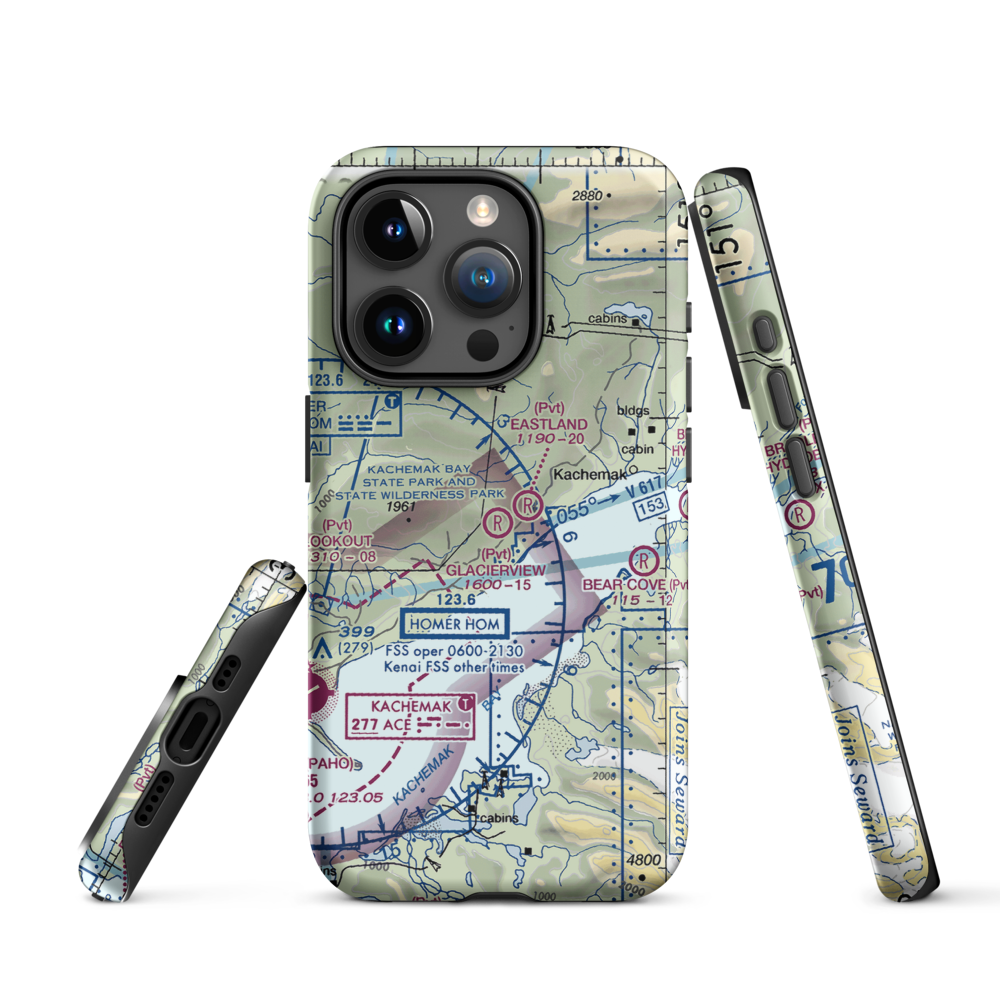 Glacierview Strip (AK17) VFR Sectional  Tough iPhone Case iPhone 15 Pro model shown