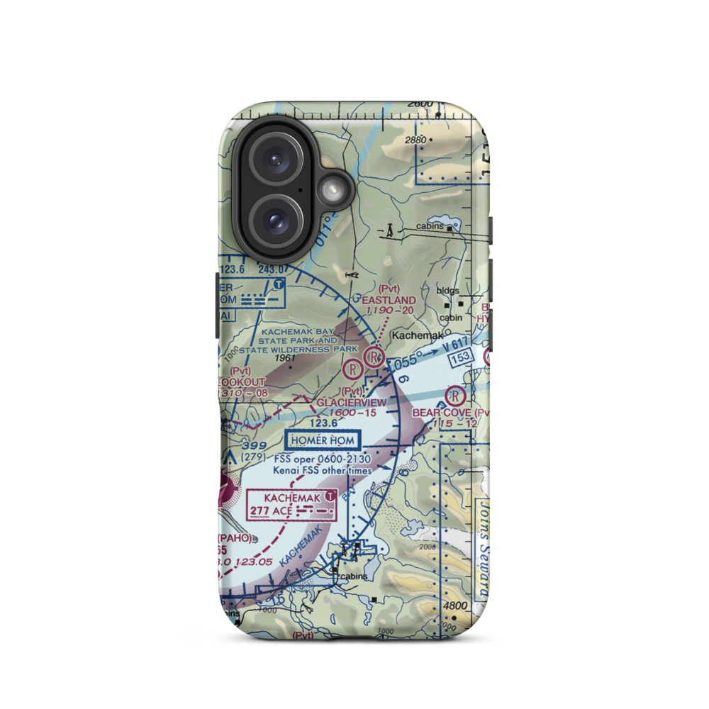 Glacierview Strip (AK17) VFR Sectional  Tough iPhone Case iPhone 16 model shown