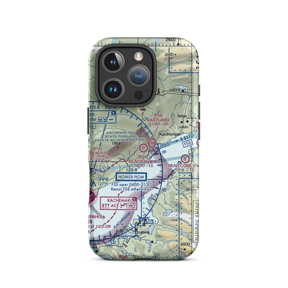 Glacierview Strip (AK17) VFR Sectional  Tough iPhone Case iPhone 16 Pro model shown