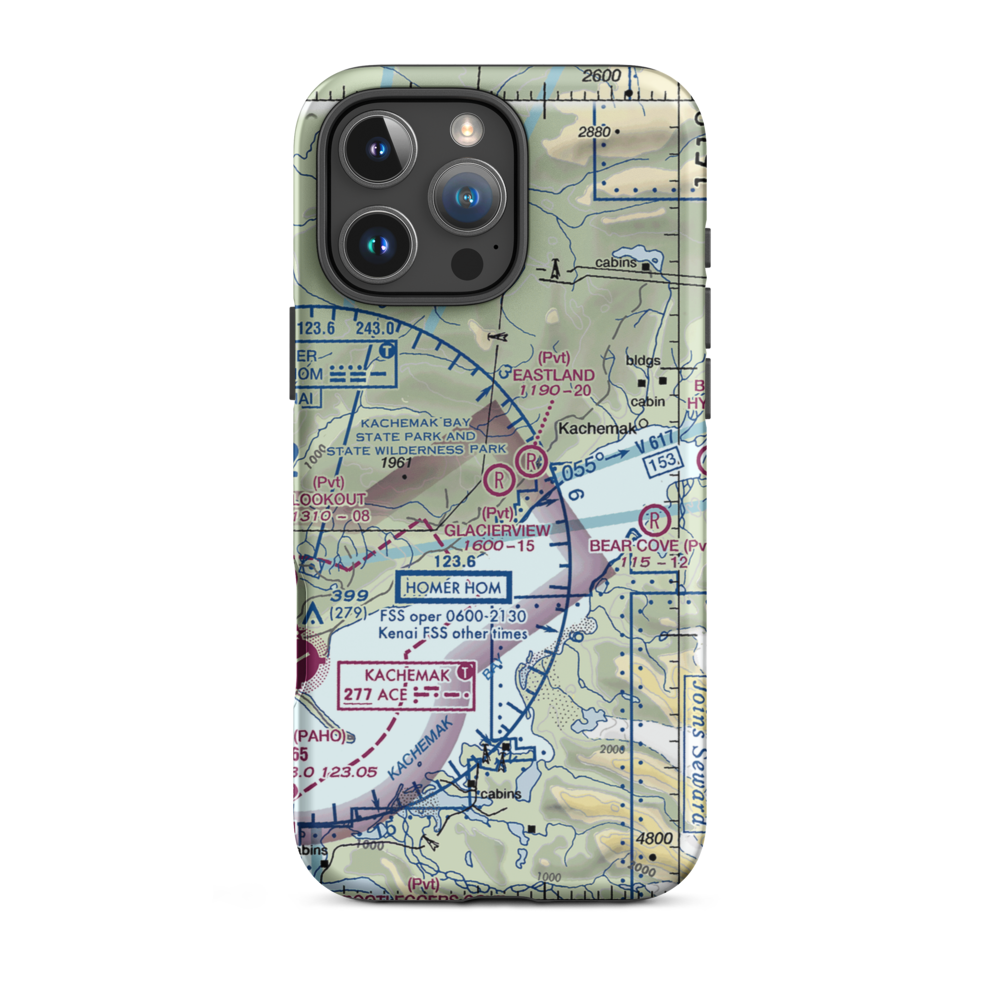 Glacierview Strip (AK17) VFR Sectional  Tough iPhone Case iPhone 16 Pro Max model shown