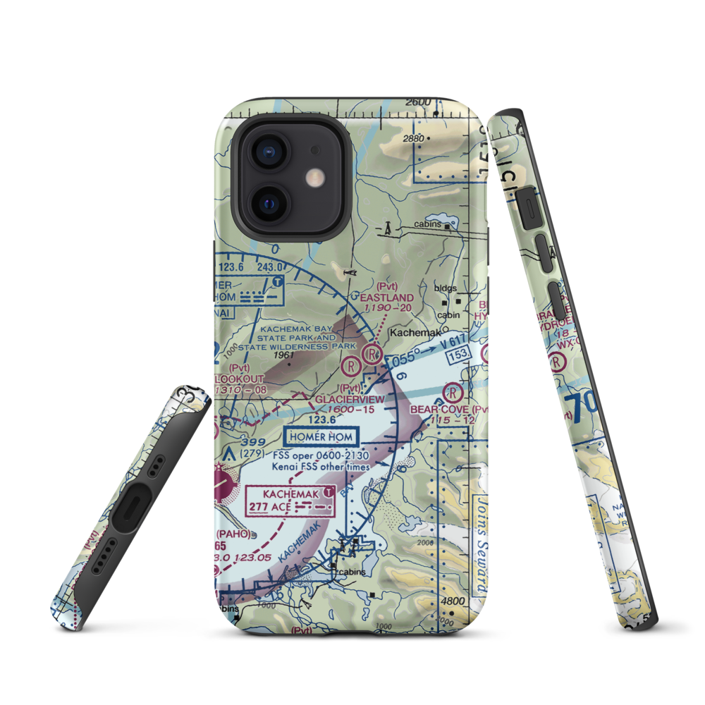 Glacierview Strip (AK17) VFR Sectional  Tough iPhone Case iPhone 12 model shown