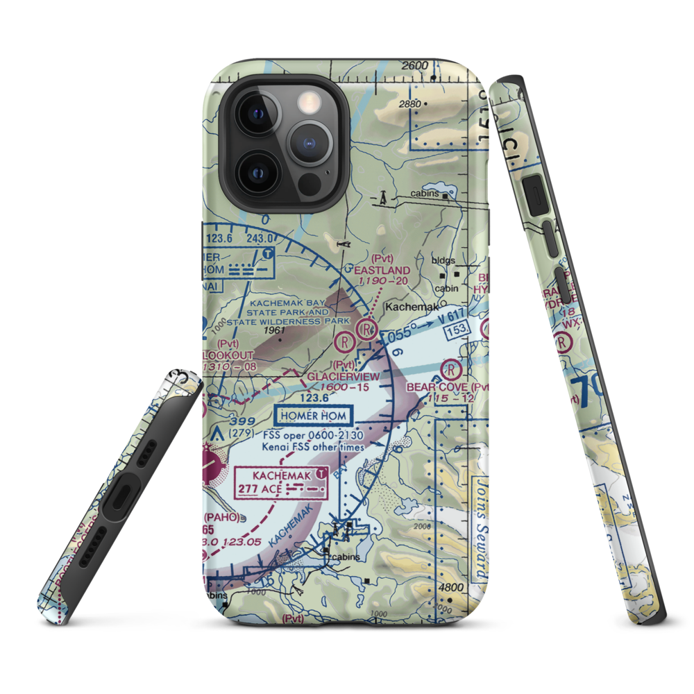 Glacierview Strip (AK17) VFR Sectional  Tough iPhone Case iPhone 12 Pro Max model shown