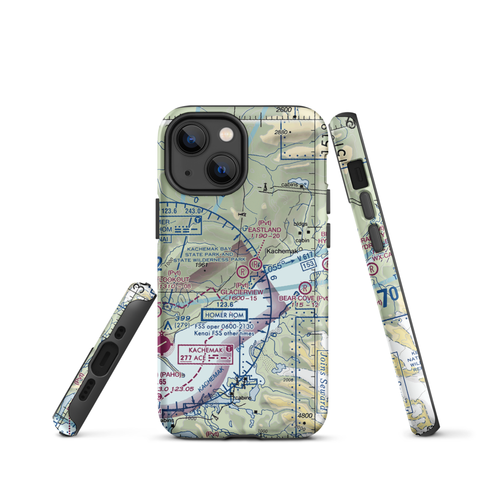 Glacierview Strip (AK17) VFR Sectional  Tough iPhone Case iPhone 13 mini model shown