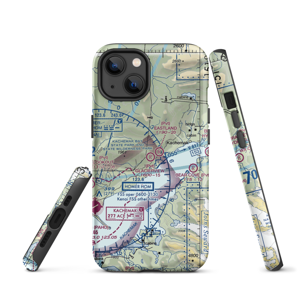 Glacierview Strip (AK17) VFR Sectional  Tough iPhone Case iPhone 13 model shown