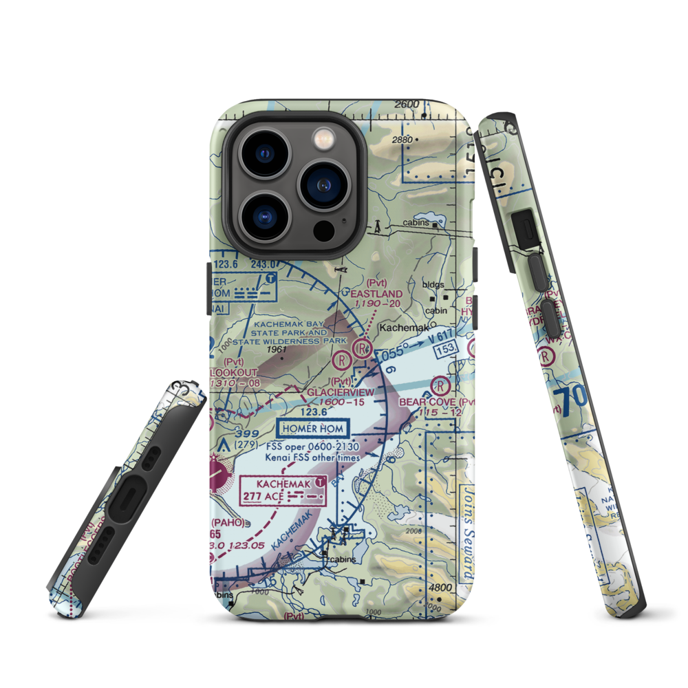 Glacierview Strip (AK17) VFR Sectional  Tough iPhone Case iPhone 13 Pro model shown