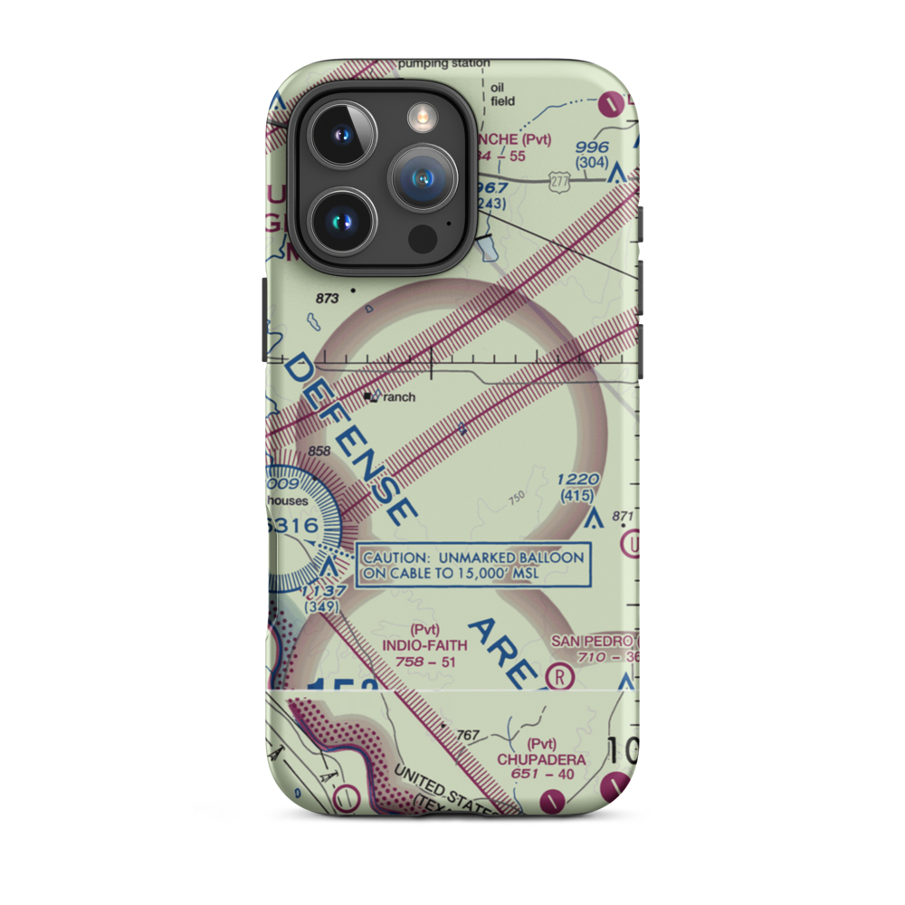 Glass Ranch Airport (74TA) VFR Sectional  Tough iPhone Case iPhone 16 Pro Max model shown
