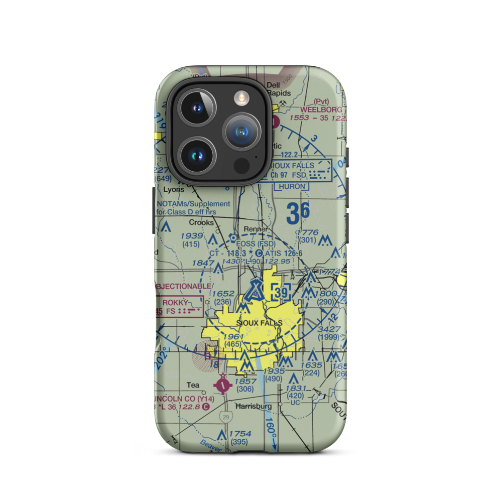 Glawe's Airport (SD99) VFR Sectional  Tough iPhone Case iPhone 16 Pro model shown
