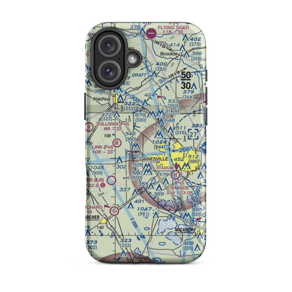 Gleim Field (FD81) VFR Sectional  Tough iPhone Case iPhone 16 Plus model shown