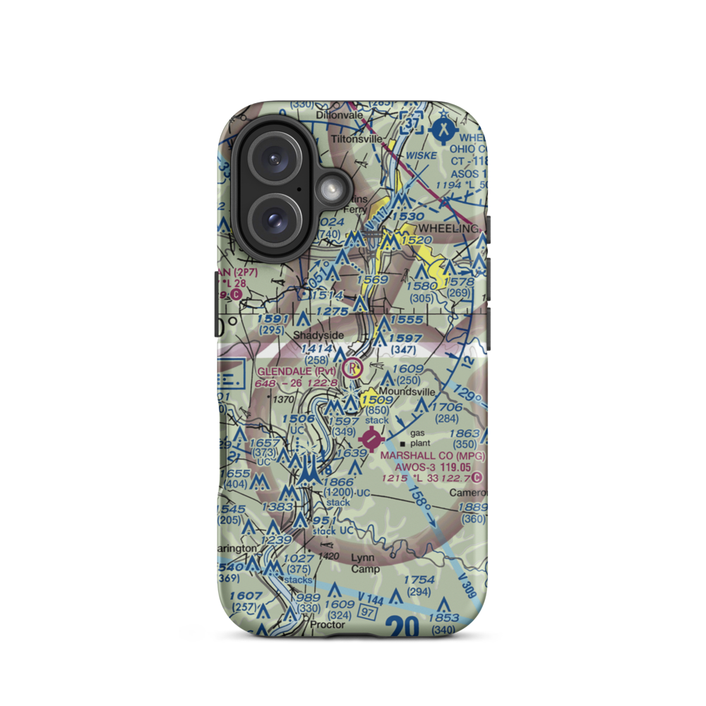 Glendale Fokker Field (GWV) VFR Sectional  Tough iPhone Case iPhone 16 model shown