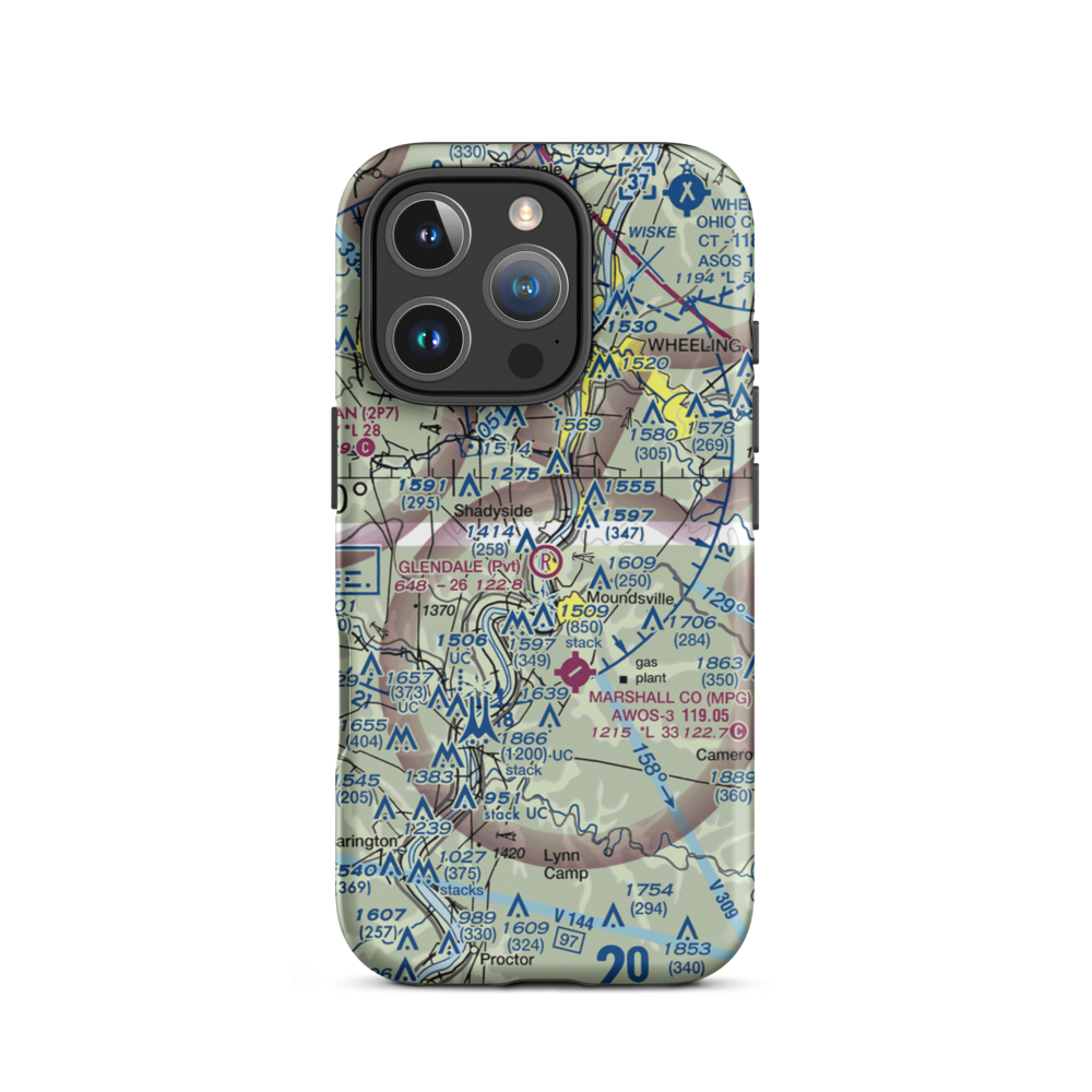 Glendale Fokker Field (WV66) VFR Sectional  Tough iPhone Case iPhone 16 Pro model shown