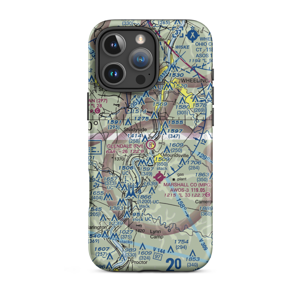 Glendale Fokker Field (WV66) VFR Sectional  Tough iPhone Case iPhone 16 Pro Max model shown