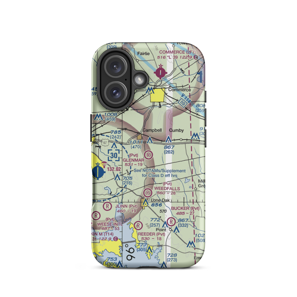 Glenmar Airport (TS11) VFR Sectional  Tough iPhone Case iPhone 16 model shown