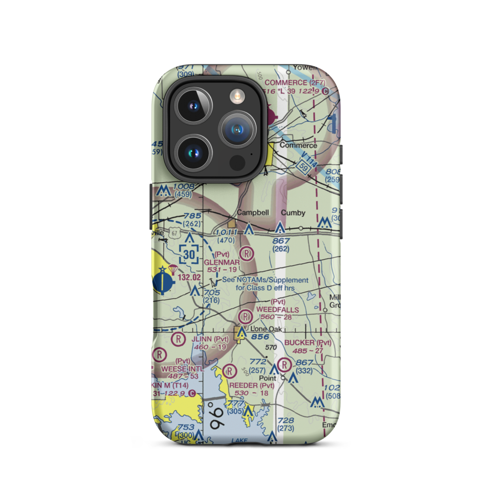 Glenmar Airport (TS11) VFR Sectional  Tough iPhone Case iPhone 16 Pro model shown