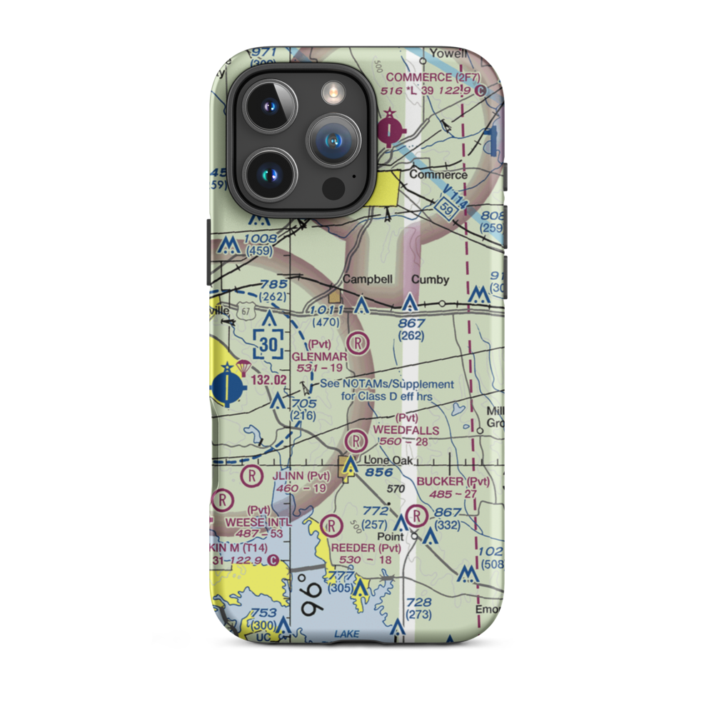 Glenmar Airport (TS11) VFR Sectional  Tough iPhone Case iPhone 16 Pro Max model shown