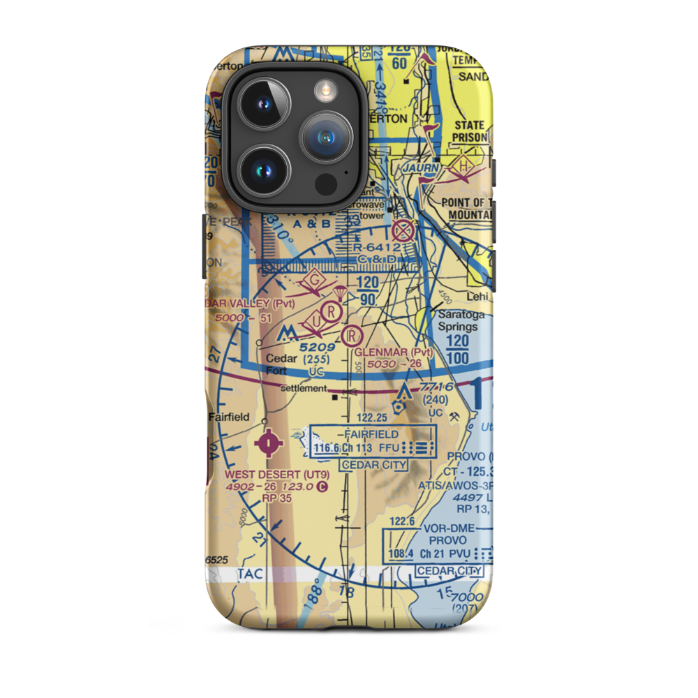 Glenmar Ranch Airport (UT41) VFR Sectional  Tough iPhone Case iPhone 16 Pro Max model shown